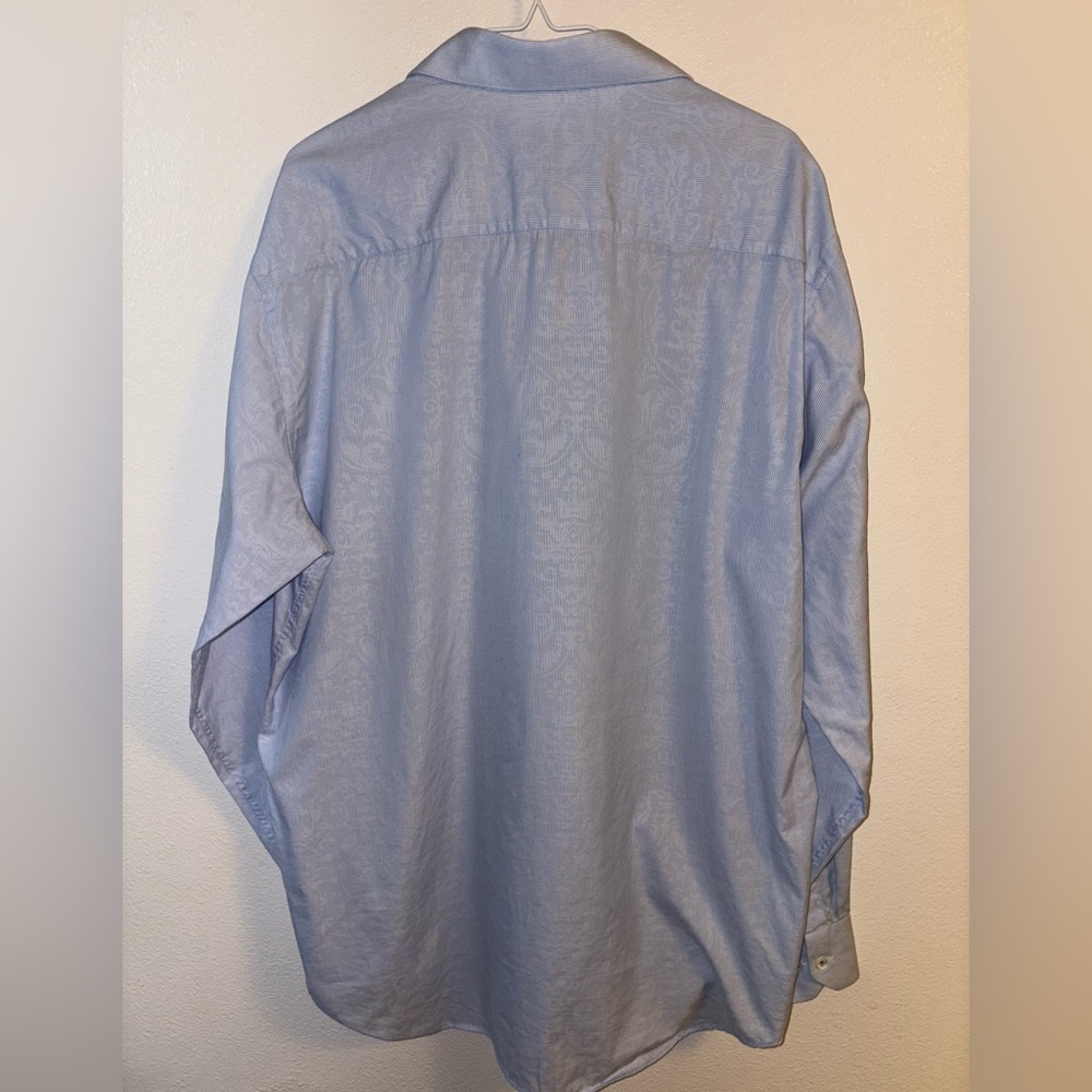 Bugatchi Uomo Light Blue Patterned Long Sleeve Bu… - image 2
